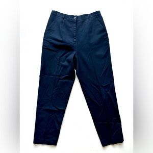 Vintage Talbots Navy Blue High Waisted Wool Pleated Retro Lined Pants Women's 14